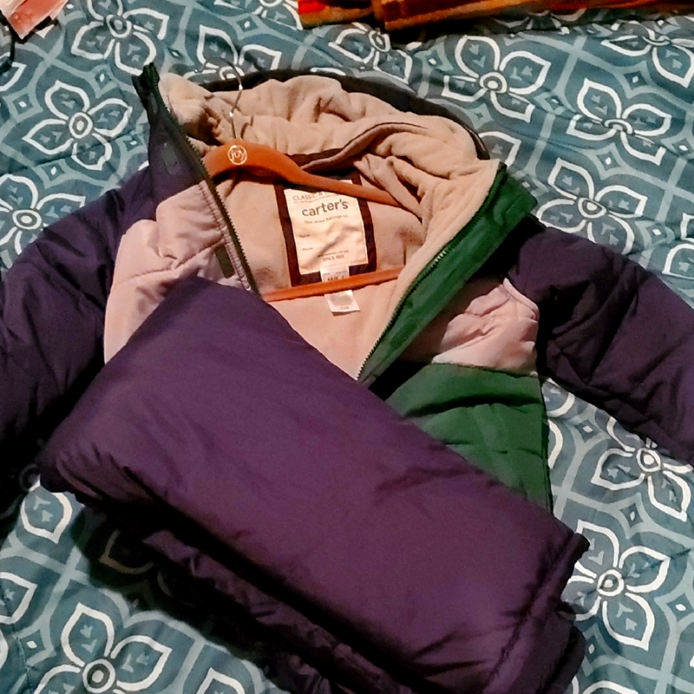 Carter's Multicolor Puffer SNOW Jacket And SNOW  Pants Set